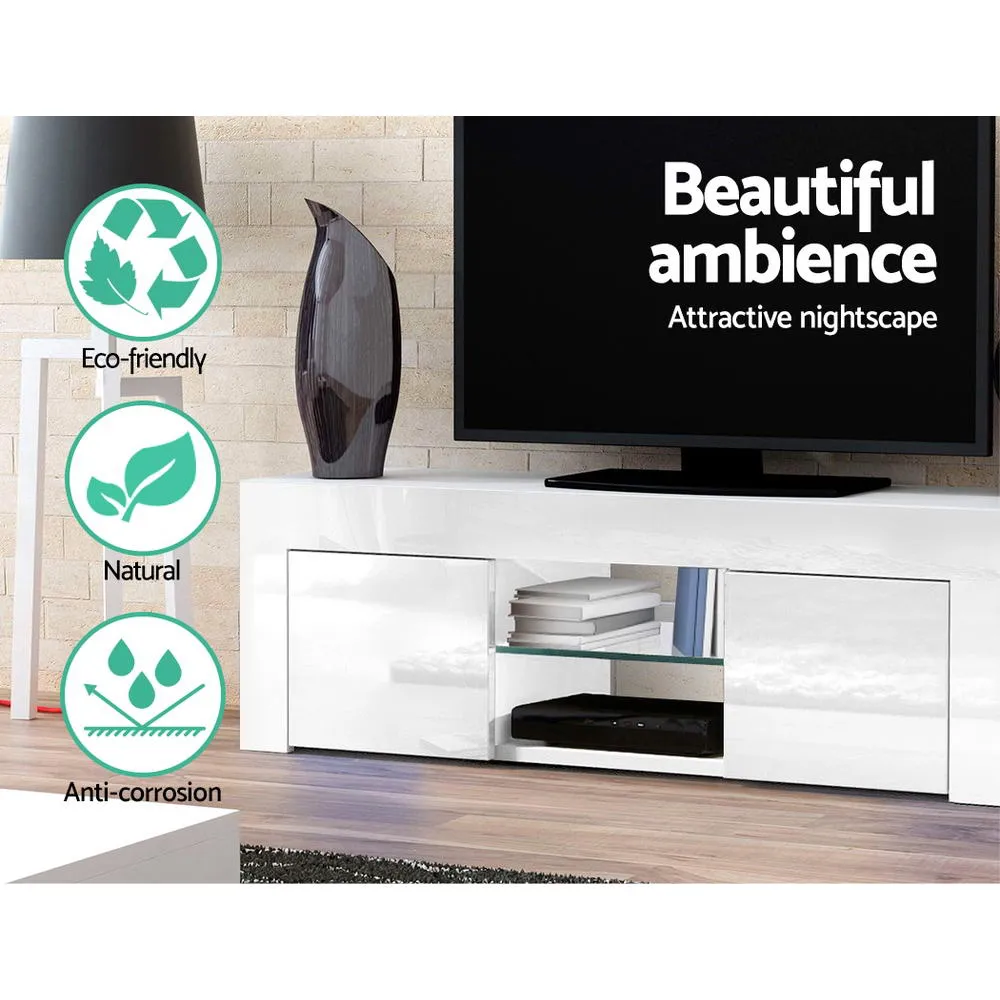 1.3m White High Gloss TV Stand / Entertainment Unit