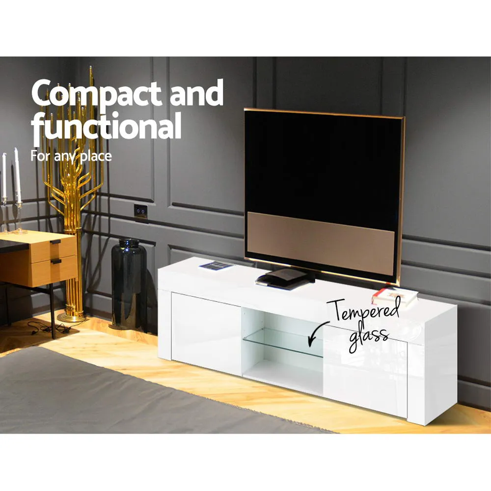 1.3m White High Gloss TV Stand / Entertainment Unit