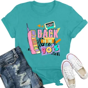 90's Shirt for Women I Love The 90's T-Shirt Back to The 90s Tee Vintage Neon Party Music Tops
