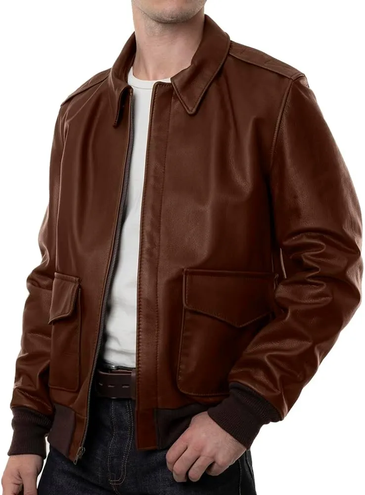 A2 Aviator Flying Tiger WWII Flight Aviator Bomber Jacket in Real Leather for Men B3 Bomber leather jacket