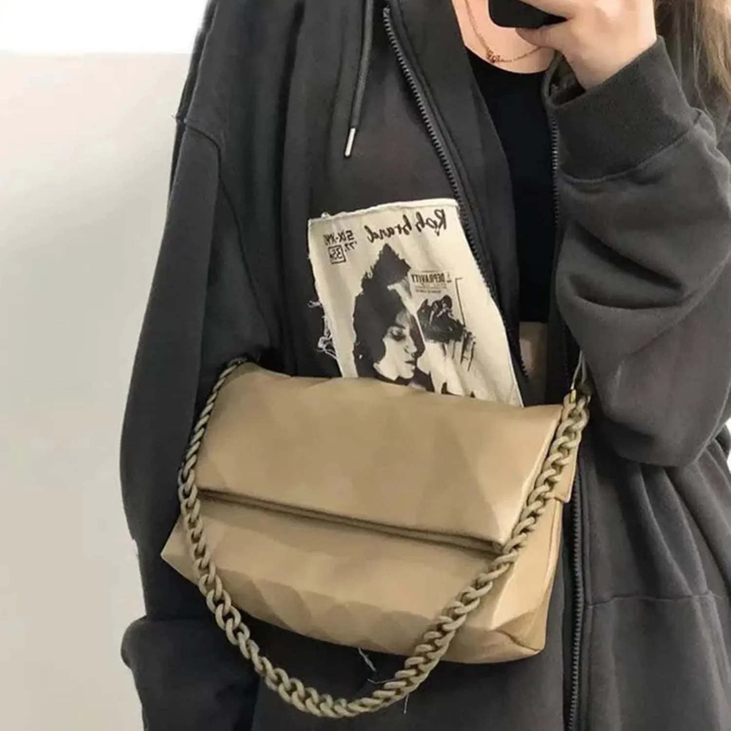 Alt Emo Clothes Women Oversized Zip Up Hoodies Rhinestone Y2k Aesthetic Skeleton Sweatshirts Grunge Gothic Jacket Streetwear