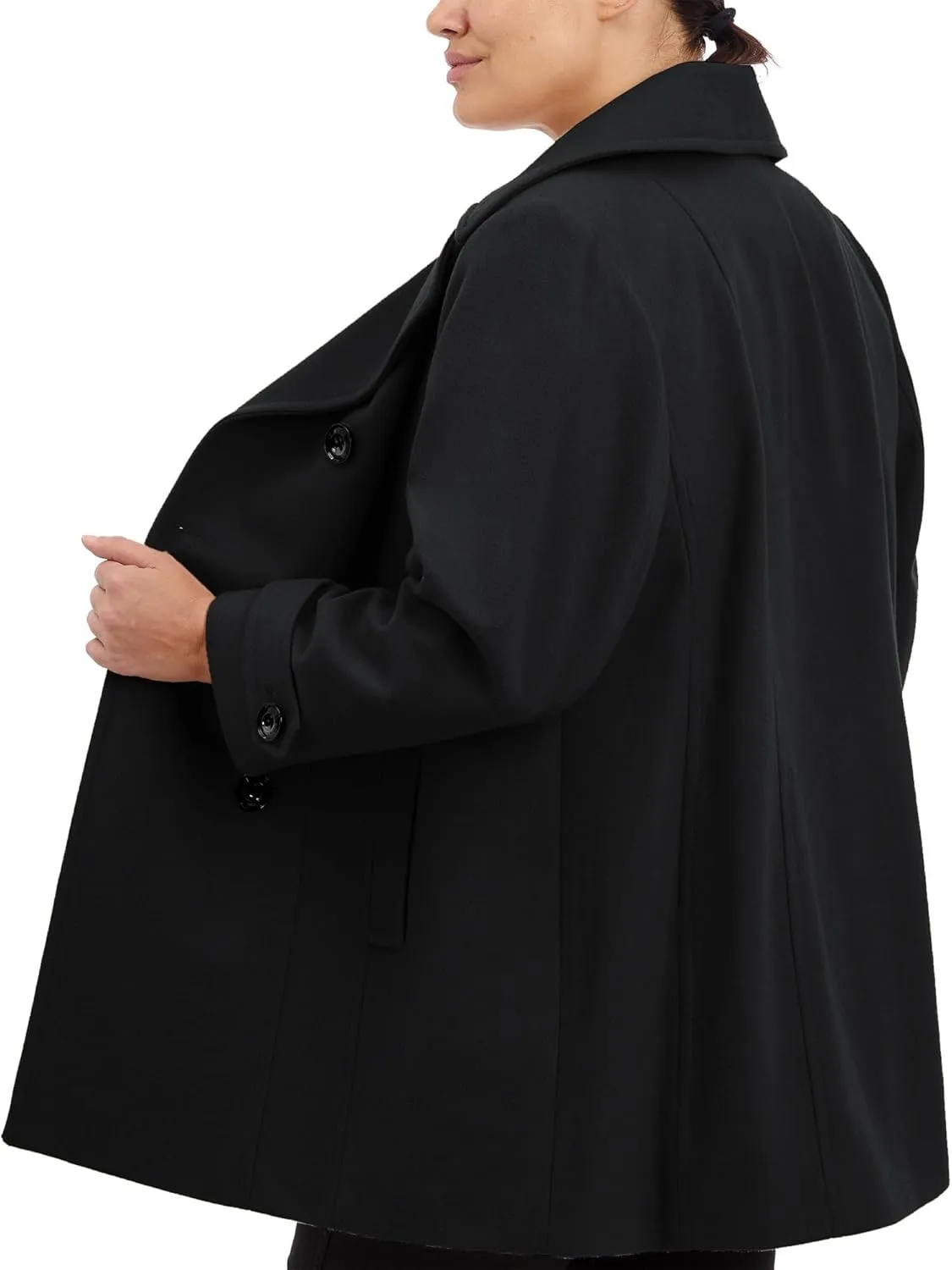 Anne Klein Women's Classic Double Breasted Coat Plus Size