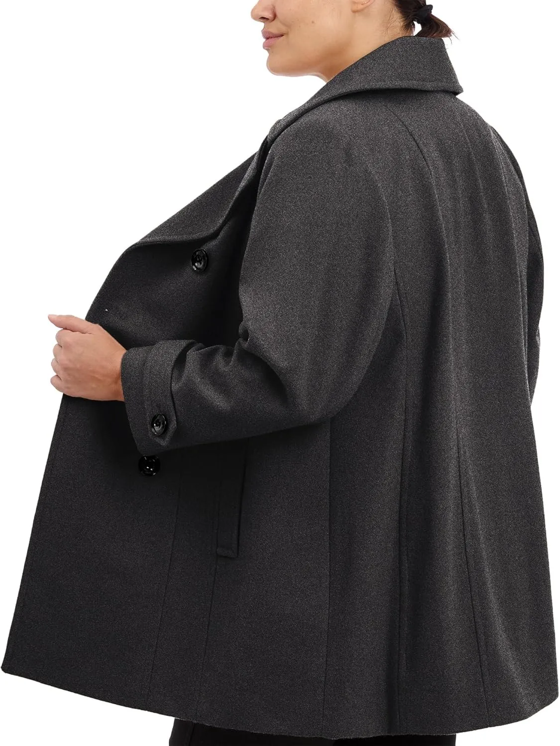 Anne Klein Women's Classic Double Breasted Coat Plus Size