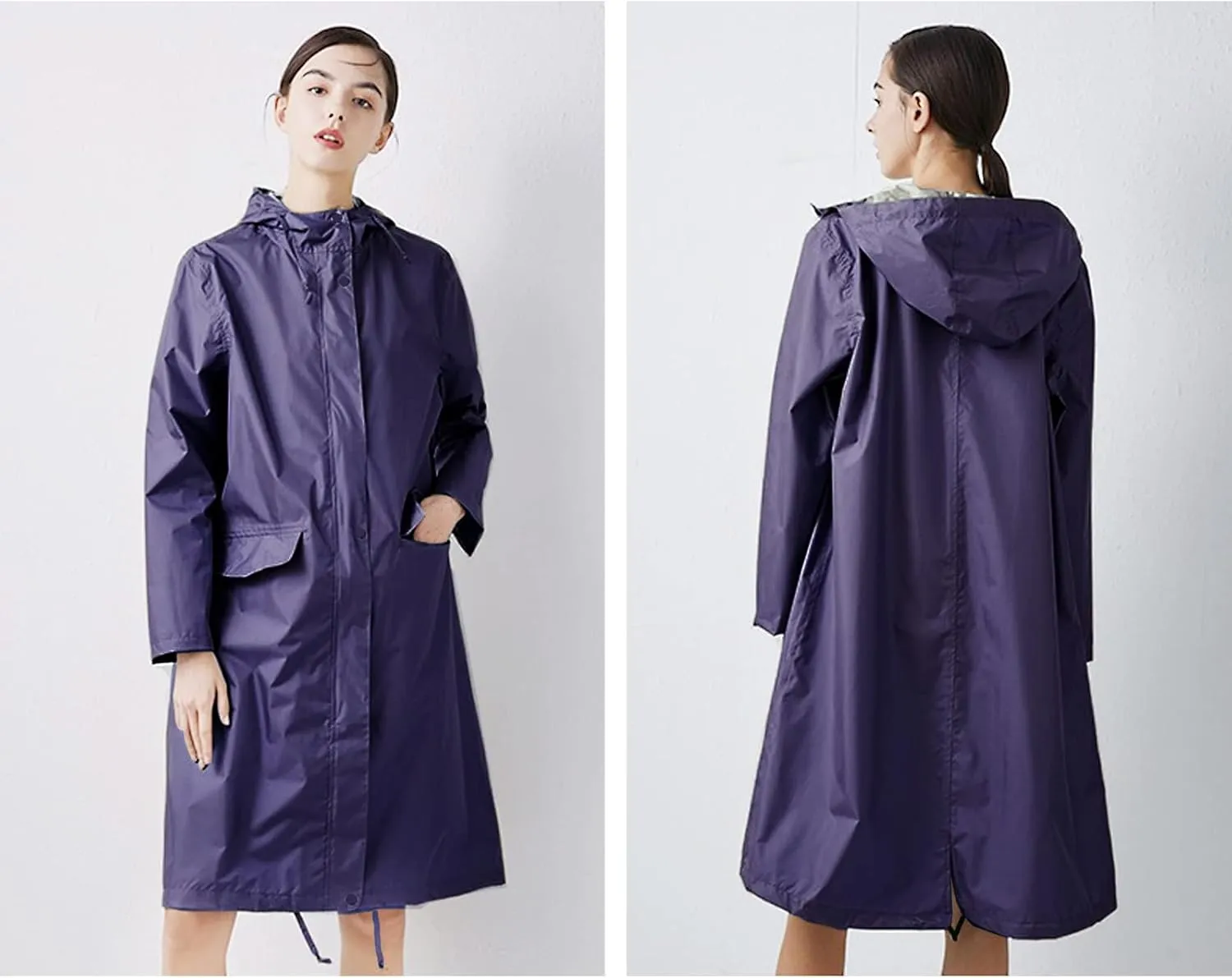 ANYOO Waterproof Rain Poncho Lightweight Reusable Hiking Hooded Coat Jacket for Outdoor Activities