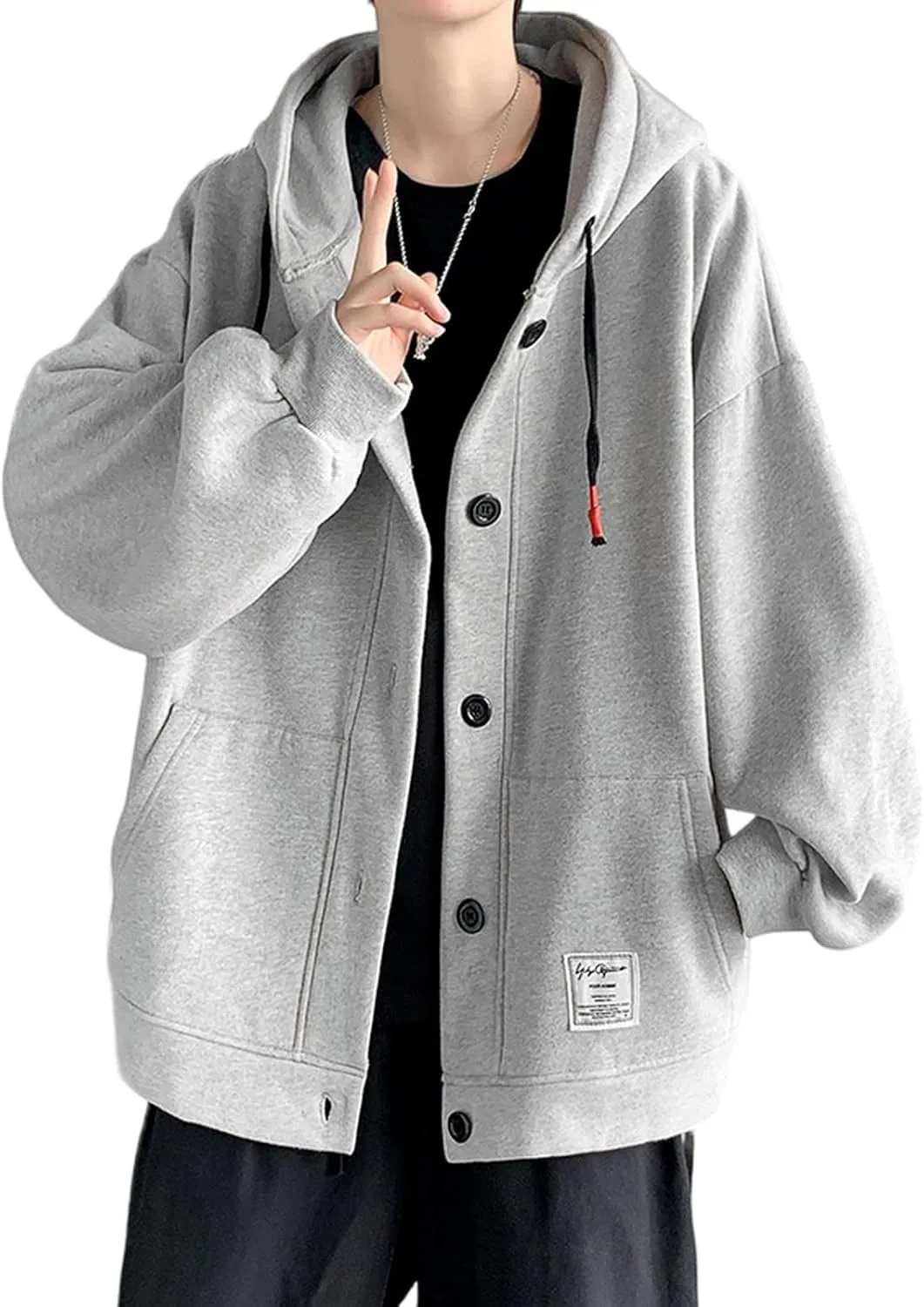 Aobiono Men Women Preppy Hoodie Jacket Harajuku Oversized Aesthetic Cute Kawaii Light Academia Japanese Korean Fall Winter