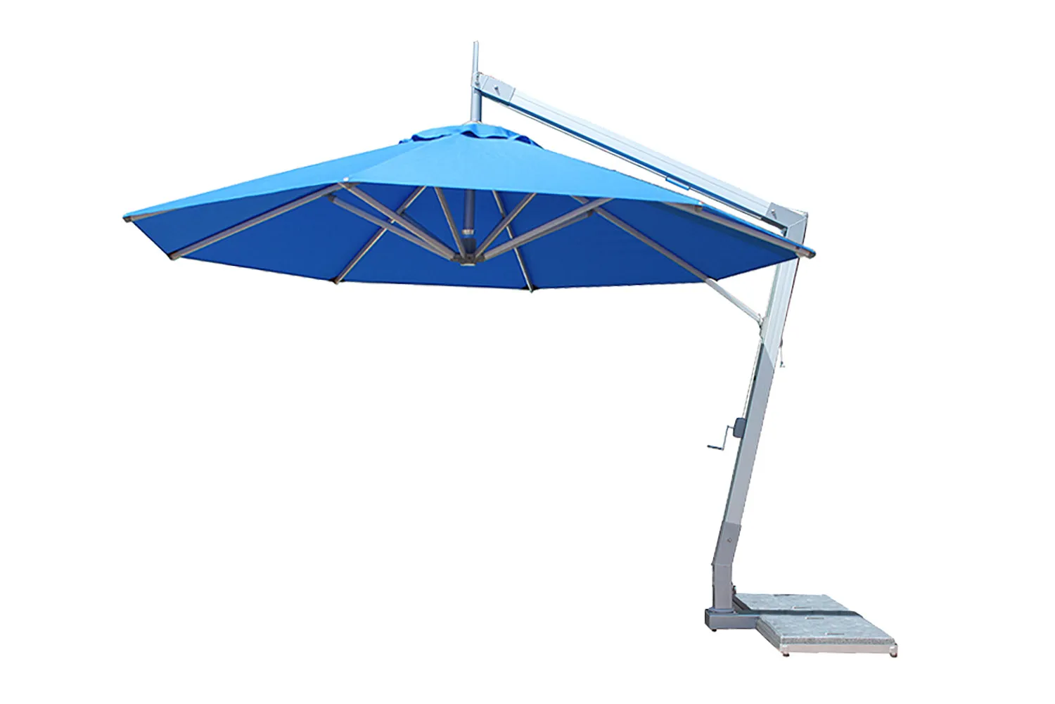 Bambrella 11.5' Round Hurricane Side Wind Aluminum Manual Lift Cantilever Umbrella
