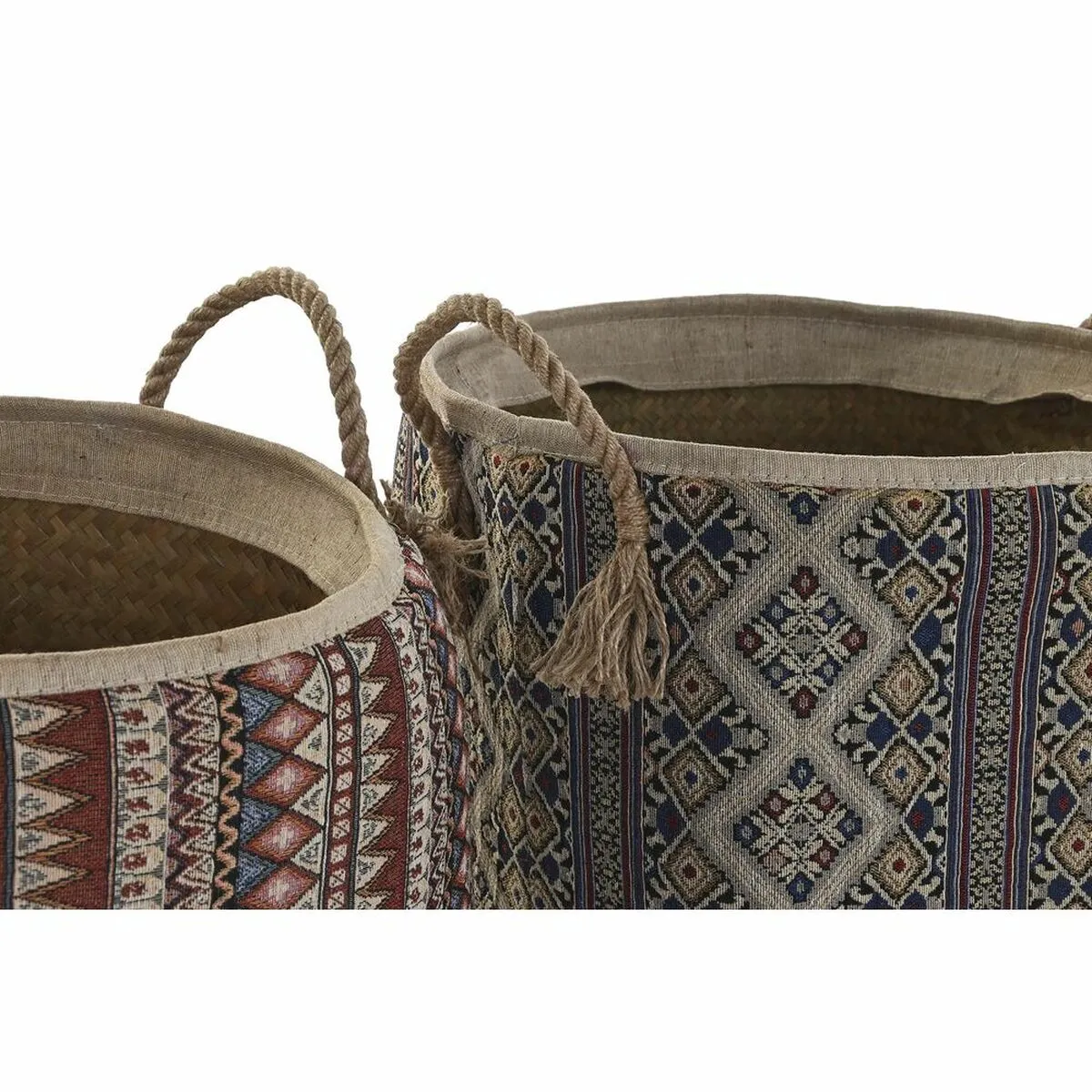 Basket Dkd Home Decor 40 x 40 x 48 Cm Jute Seagrass Boho 2 Units