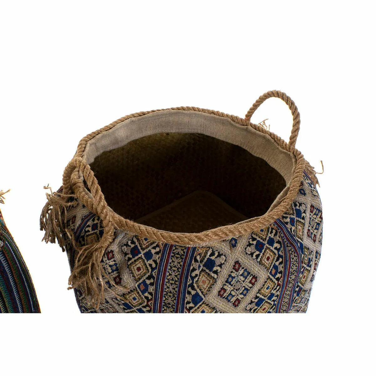 Basket Dkd Home Decor Natural Fibre 41 x 41 x 40 Cm Boho 2 Units