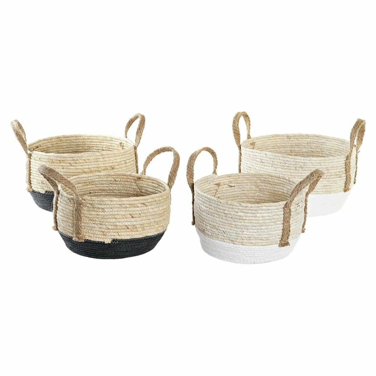 Basket Set Dkd Home Decor 33 x 33 x 20 Cm Natural Fibre 2 Units
