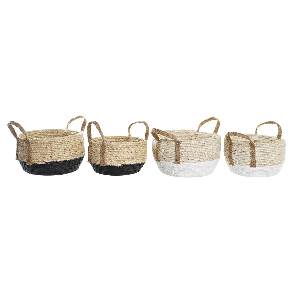 Basket Set Dkd Home Decor 33 x 33 x 20 Cm Natural Fibre 2 Units