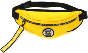 B.Duck Fanny Pack for Teen Crossbody Purse Waist Bag Canvas Black Yellow Hip Bum Bag with Adjustable Belt