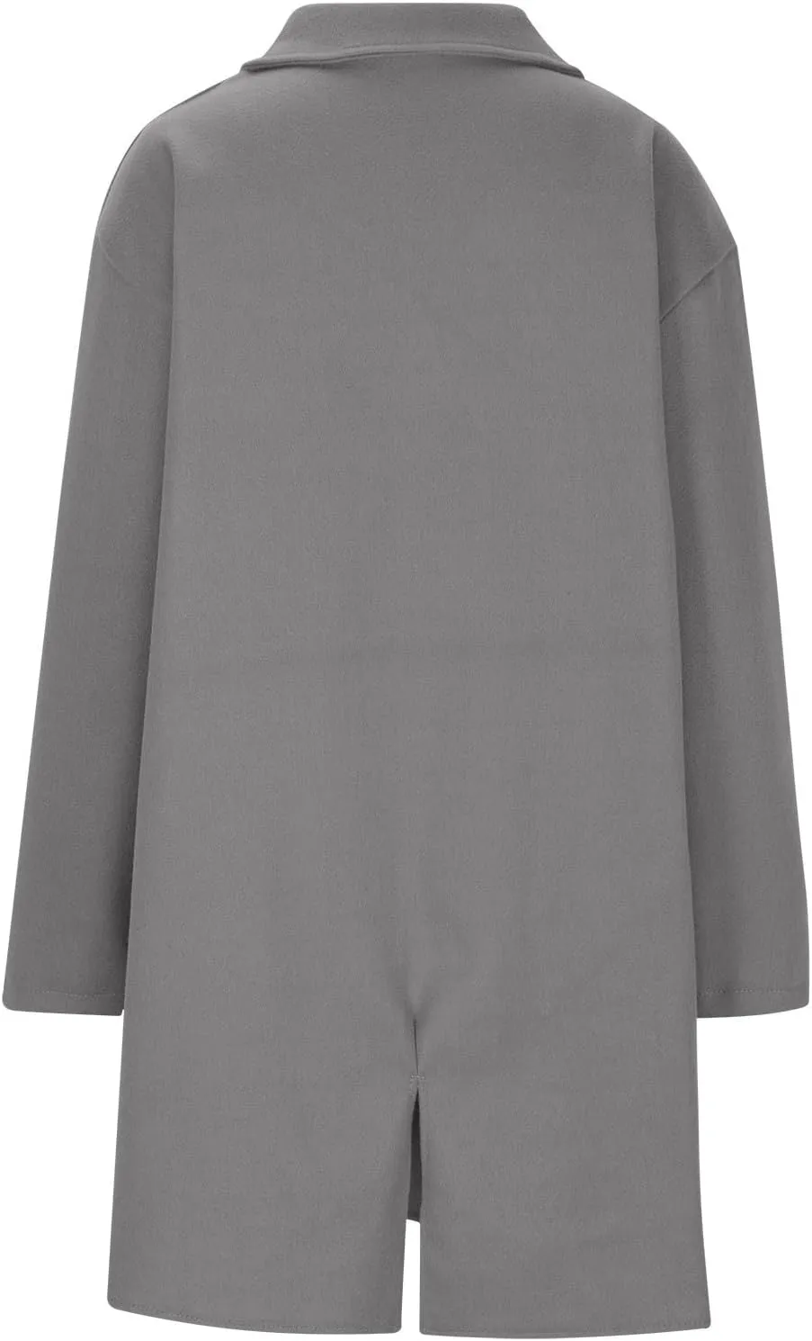 Binmer Women Winter Wool Coat Mid-Length Notch Double-Breasted Lapel Jacket Elegant Outwear Long Trench Overcoat with Pockets