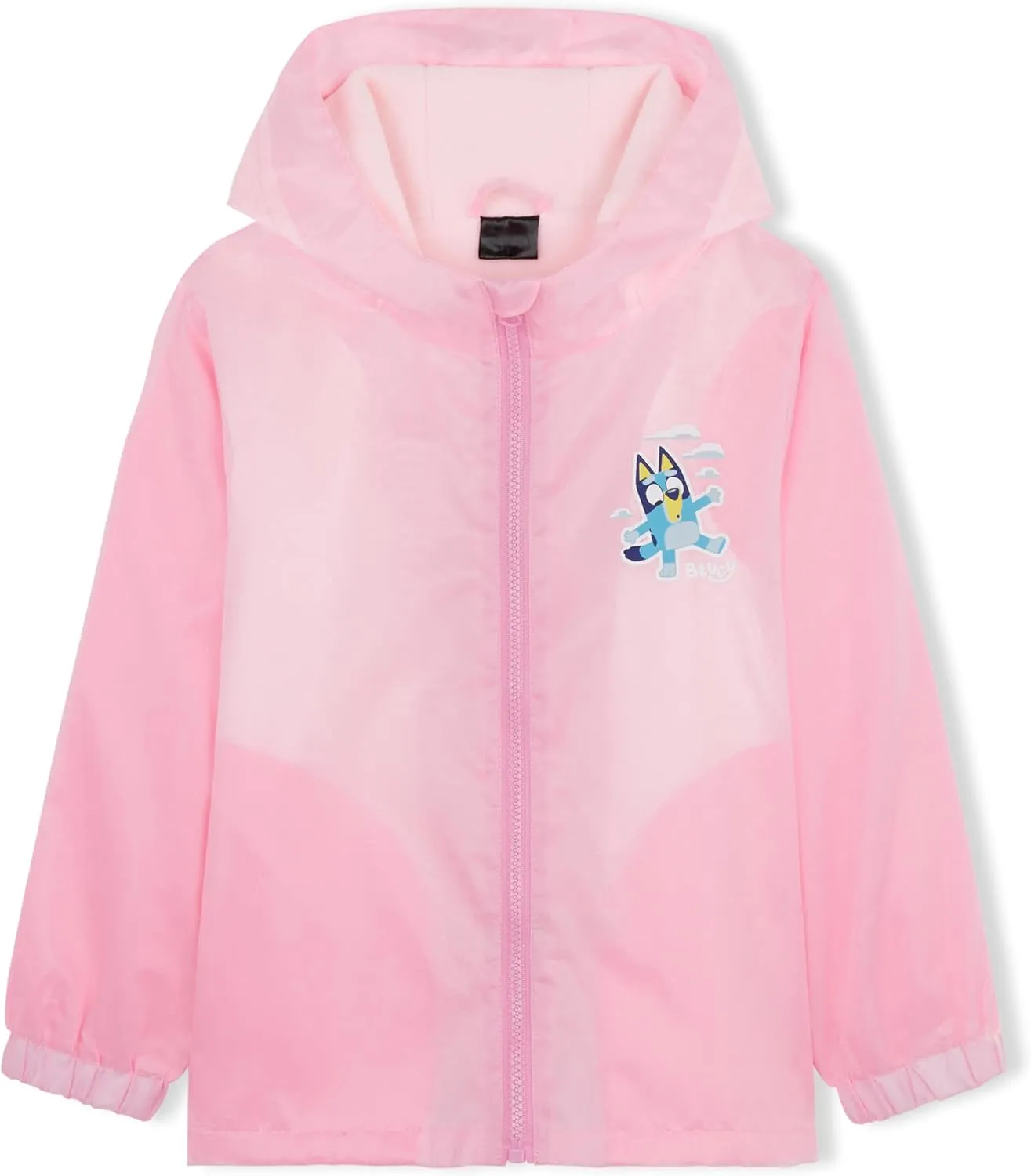 Bluey Girls Raincoat With Hood, Waterproof Fleece Lined Outdoor Rainwear For Kids