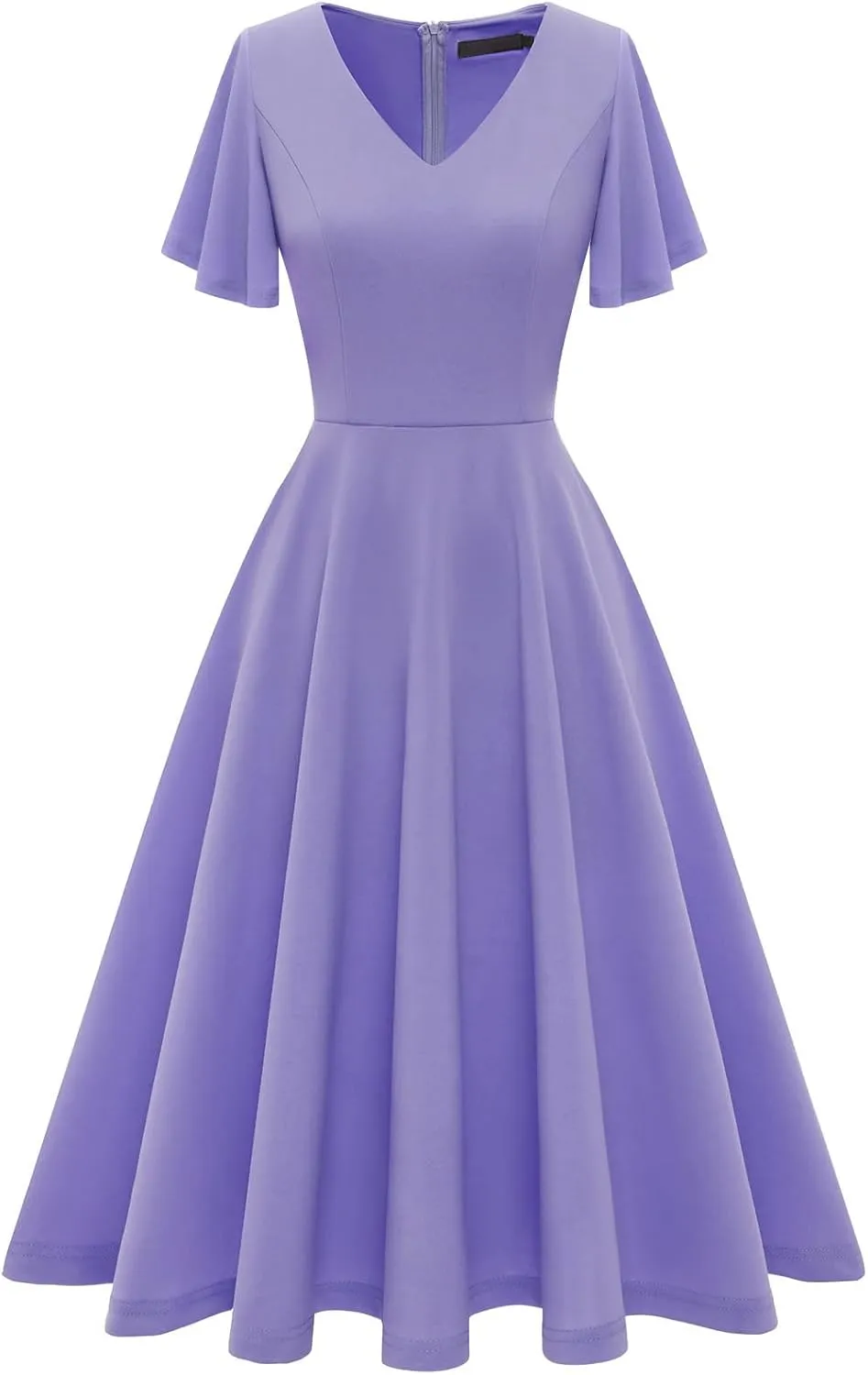 Bridesmay Wedding Guest Cocktail Dress 2025 Short Sleeve Modest A-Line Semi Formal Party Dress for Women