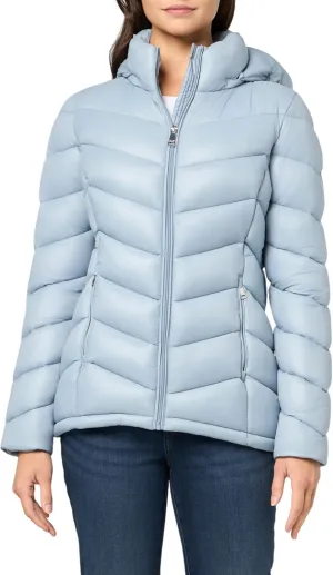 Calvin Klein Women's Classic Hooded Zip Front Puffer Coat