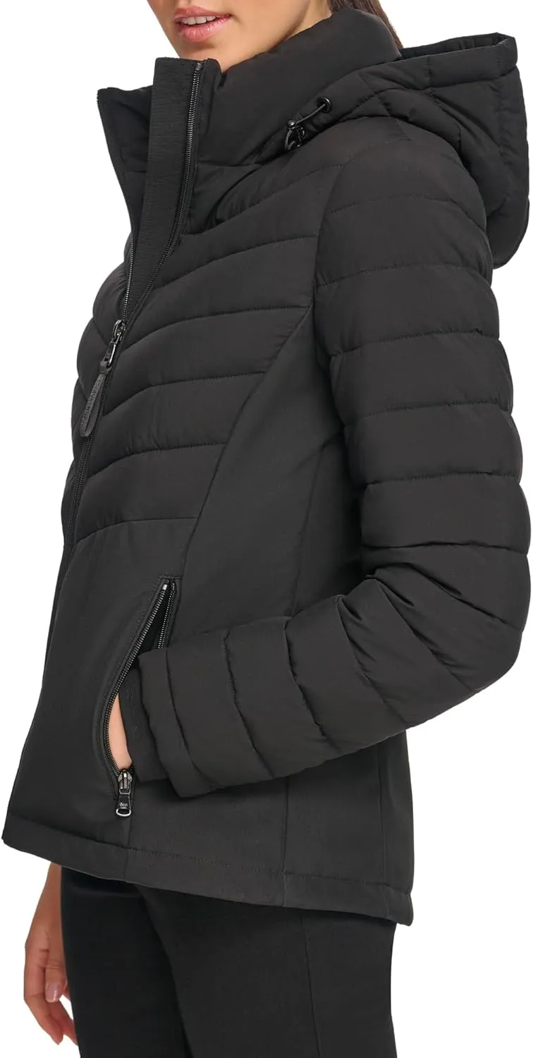 Calvin Klein Women's Classic Hooded Zip Front Puffer Coat