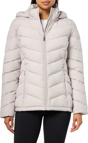 Calvin Klein Women's Classic Hooded Zip Front Puffer Coat