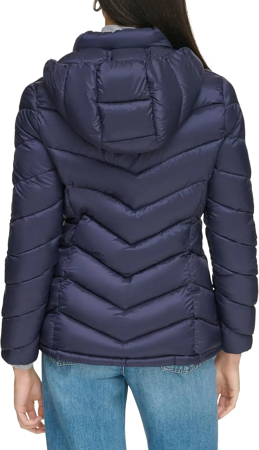 Calvin Klein Women's Classic Hooded Zip Front Puffer Coat