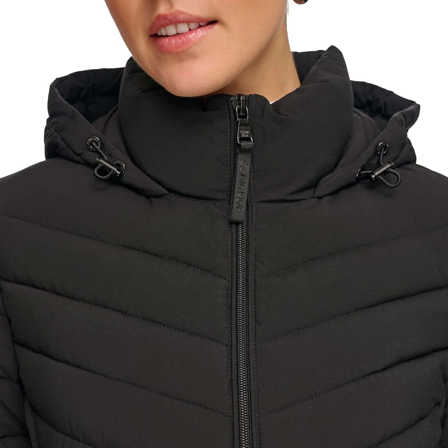 Calvin Klein Women's Classic Hooded Zip Front Puffer Coat