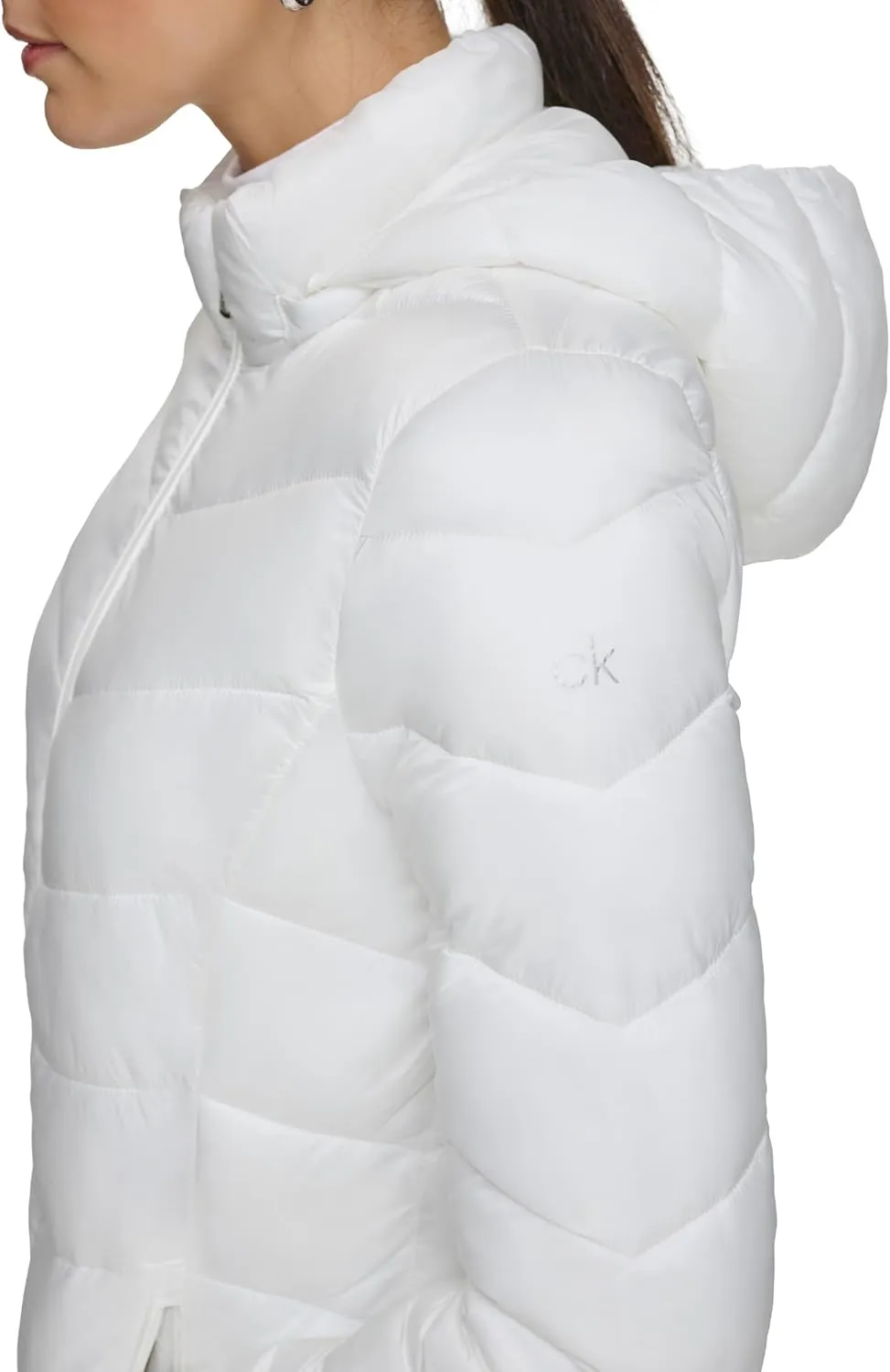 Calvin Klein Women's Classic Hooded Zip Front Puffer Coat