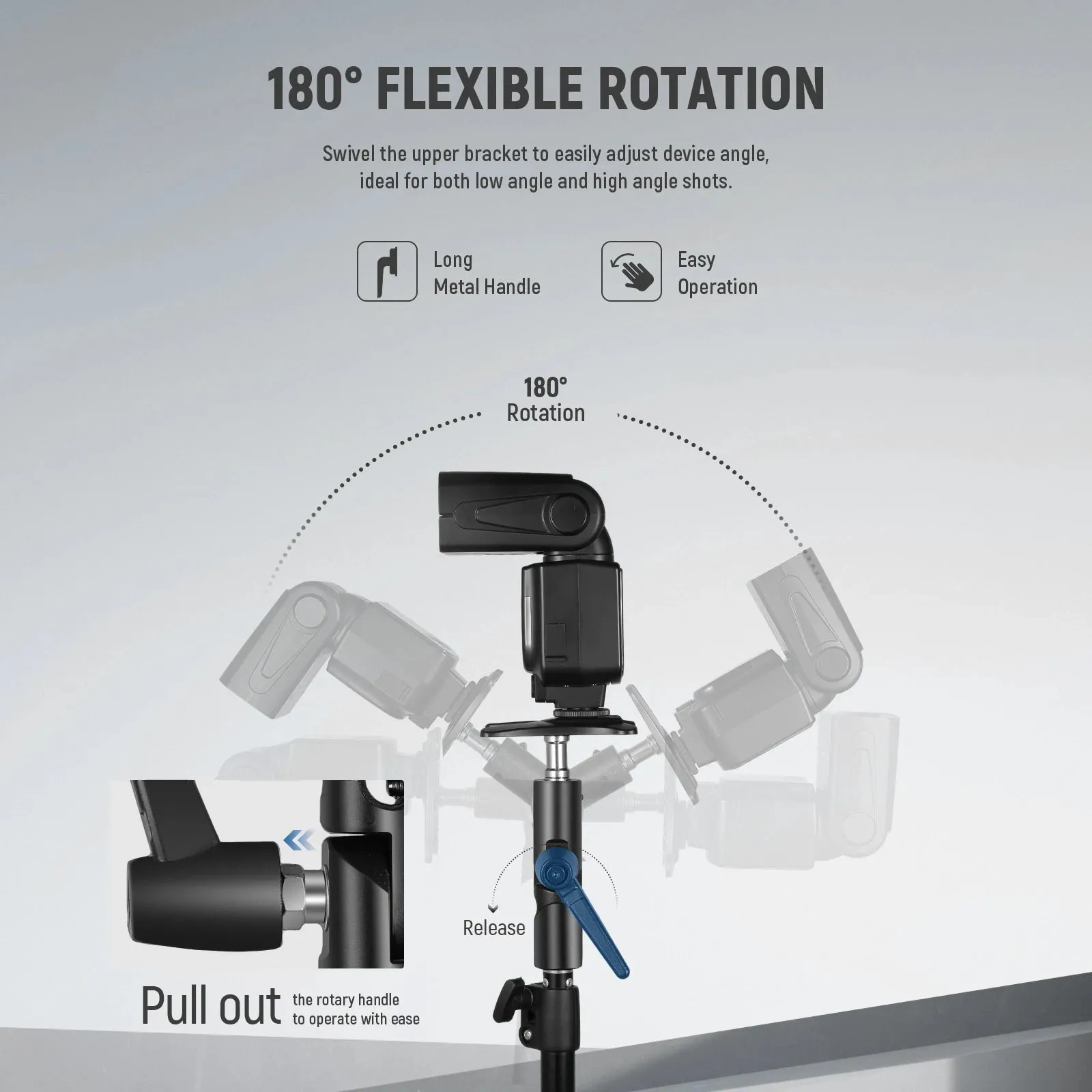 Camera Flash Bracket h Type Mount with Umbrella Softbox Holder Adapter for Speedlite Led Light Stand Tripod