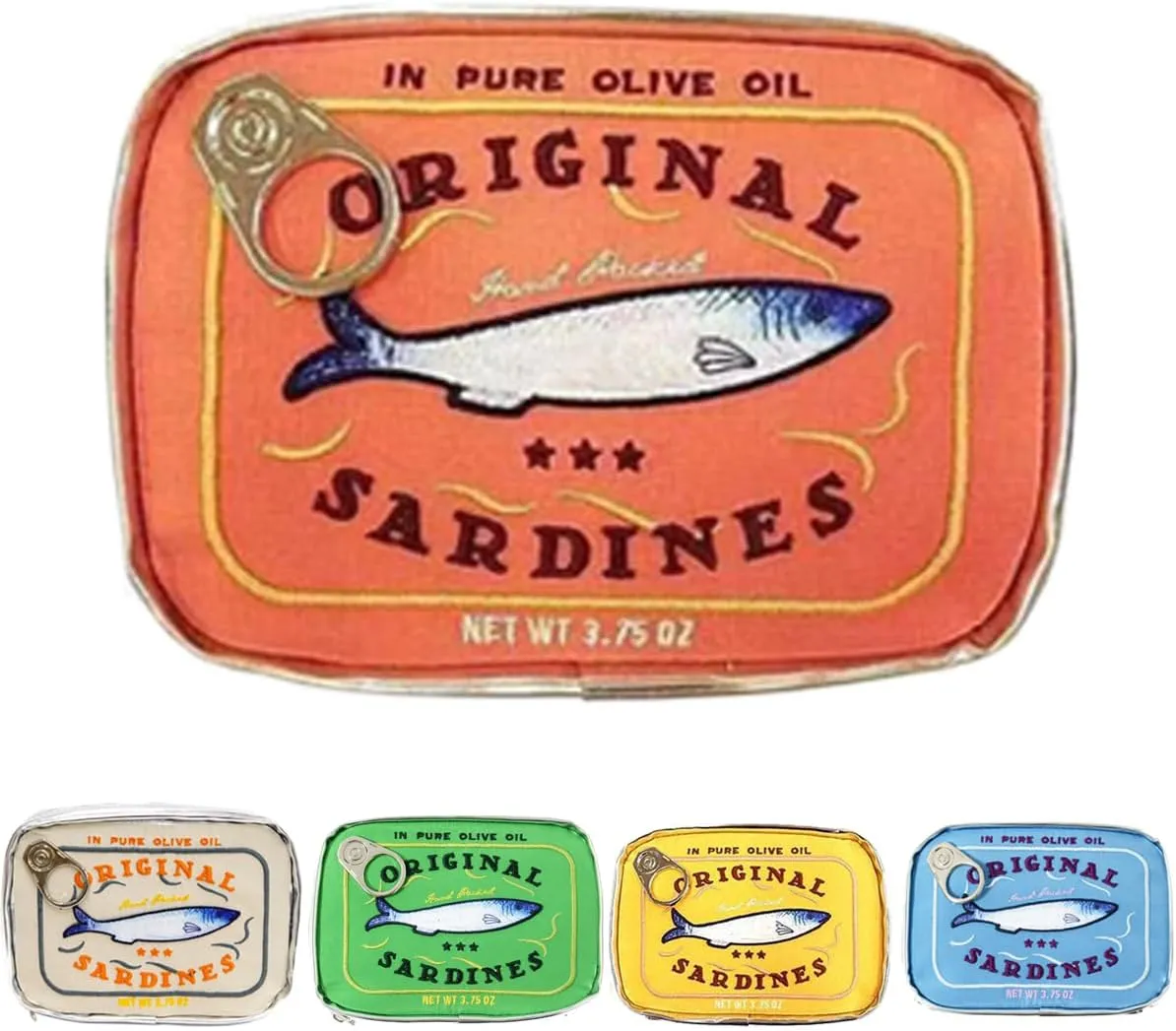 Canned Sardines Eye-catching Cute Clutch bag Makeup Case Cosmetic Bag Portable Snack Pouch bag Travel Toiletry Bags For Women Organizer Bag polyester fabric Waterproof ORANGE