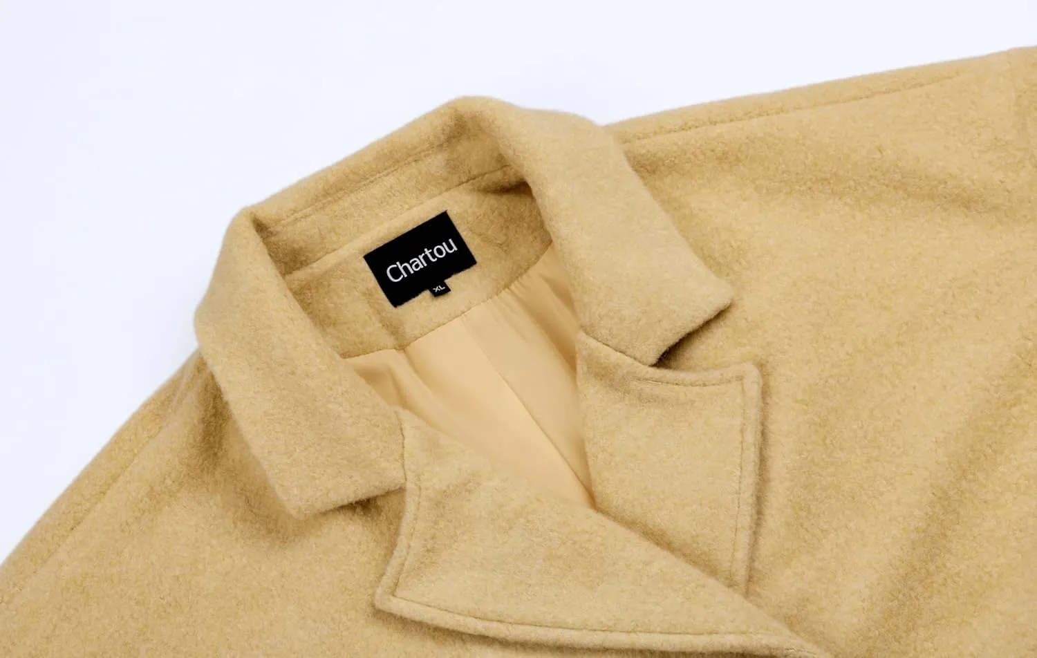 CHARTOU Women Oversized Long Winter Coats Warm Wool Blend Pea Trench Coat Overcoat