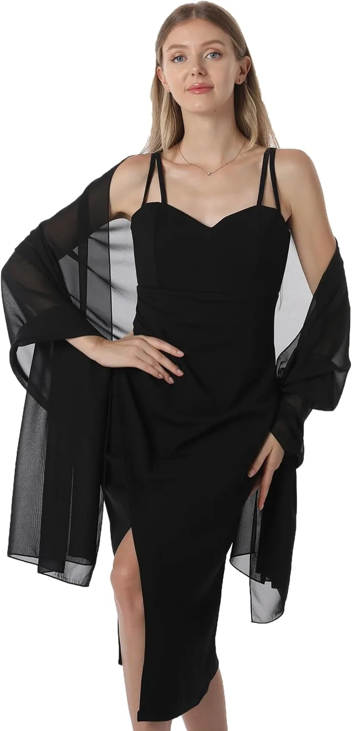 Chiffon Shawls and Wraps for Evening Dresses Women Elegant Soft Scarf Bridal Scarve Wedding Stole