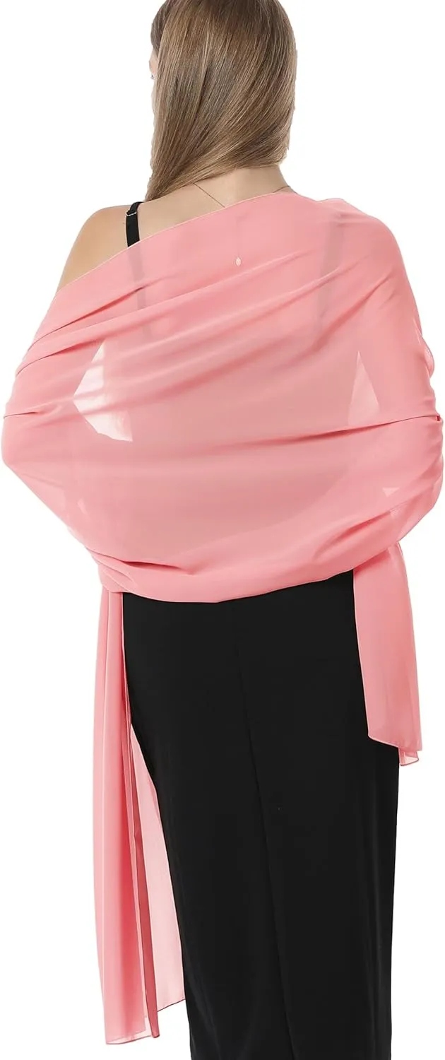 Chiffon Shawls and Wraps for Evening Dresses Women Elegant Soft Scarf Bridal Scarve Wedding Stole