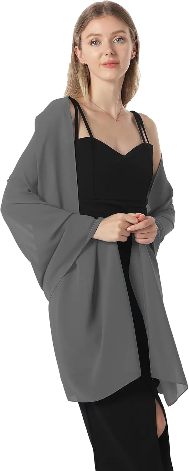 Chiffon Shawls and Wraps for Evening Dresses Women Elegant Soft Scarf Bridal Scarve Wedding Stole
