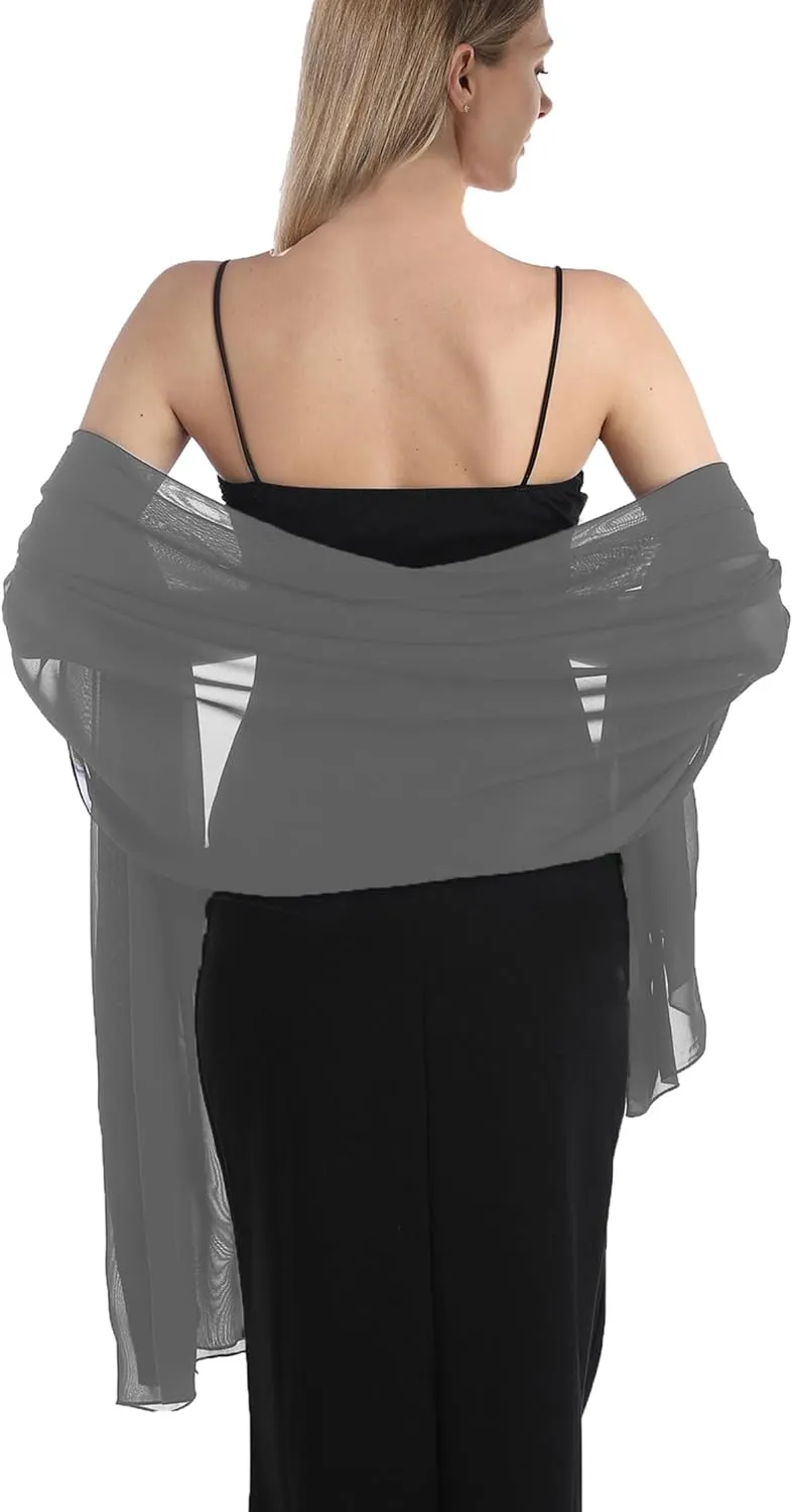 Chiffon Shawls and Wraps for Evening Dresses Women Elegant Soft Scarf Bridal Scarve Wedding Stole