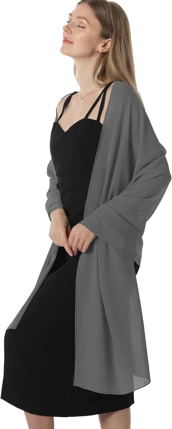 Chiffon Shawls and Wraps for Evening Dresses Women Elegant Soft Scarf Bridal Scarve Wedding Stole