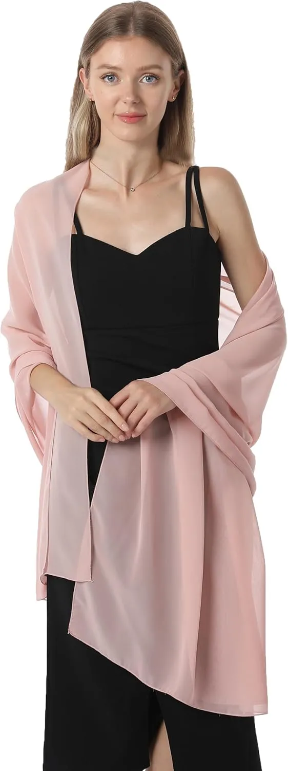 Chiffon Shawls and Wraps for Evening Dresses Women Elegant Soft Scarf Bridal Scarve Wedding Stole