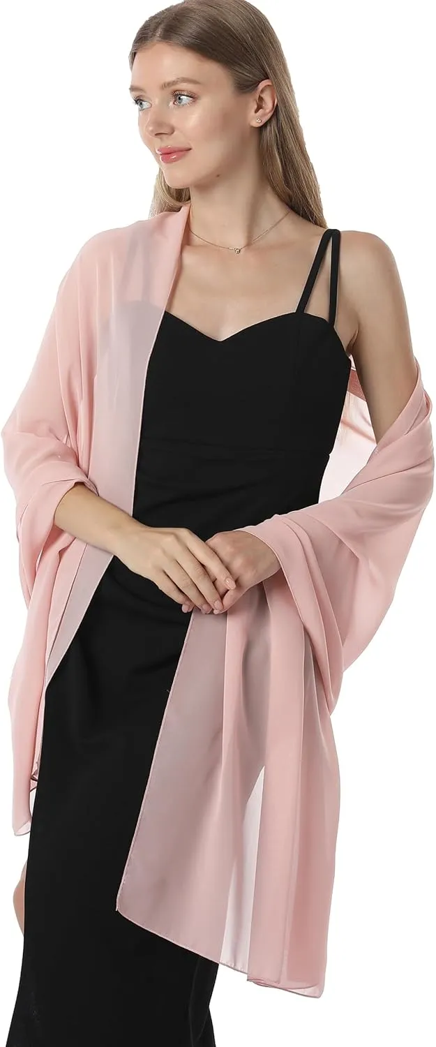Chiffon Shawls and Wraps for Evening Dresses Women Elegant Soft Scarf Bridal Scarve Wedding Stole