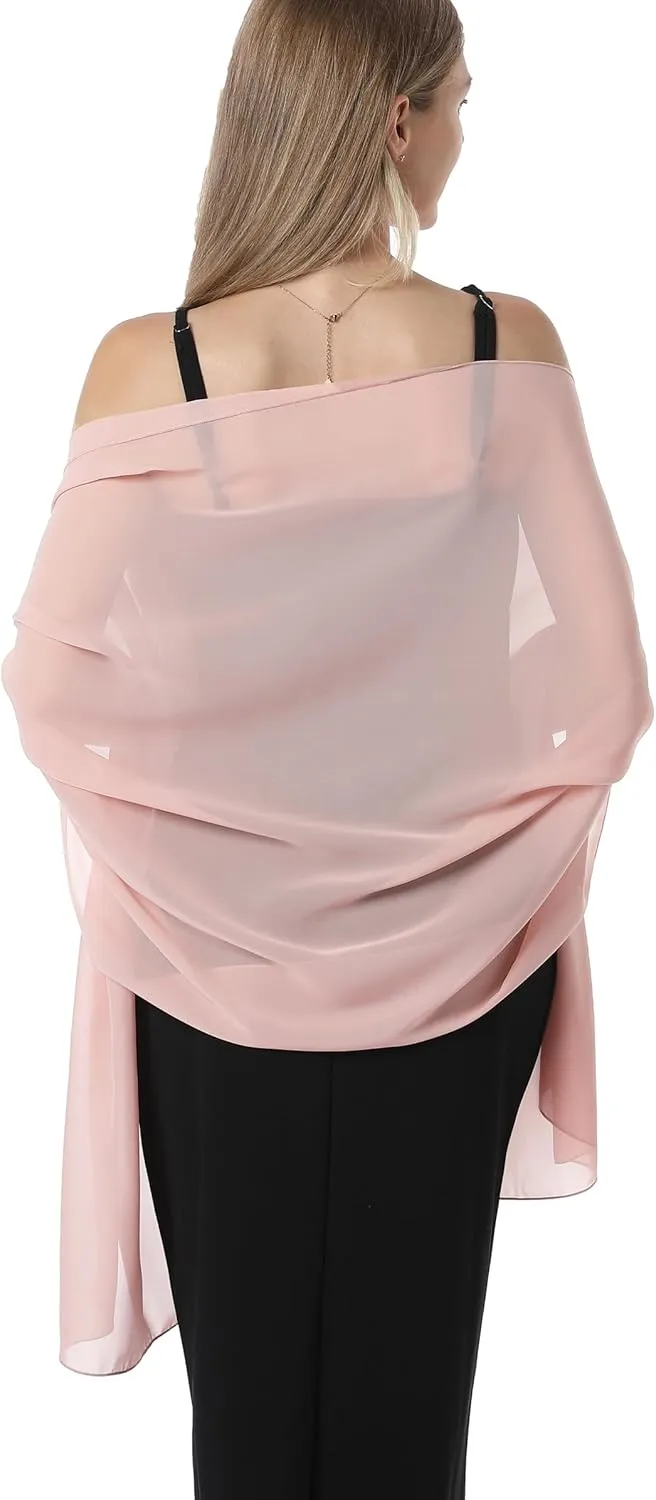 Chiffon Shawls and Wraps for Evening Dresses Women Elegant Soft Scarf Bridal Scarve Wedding Stole