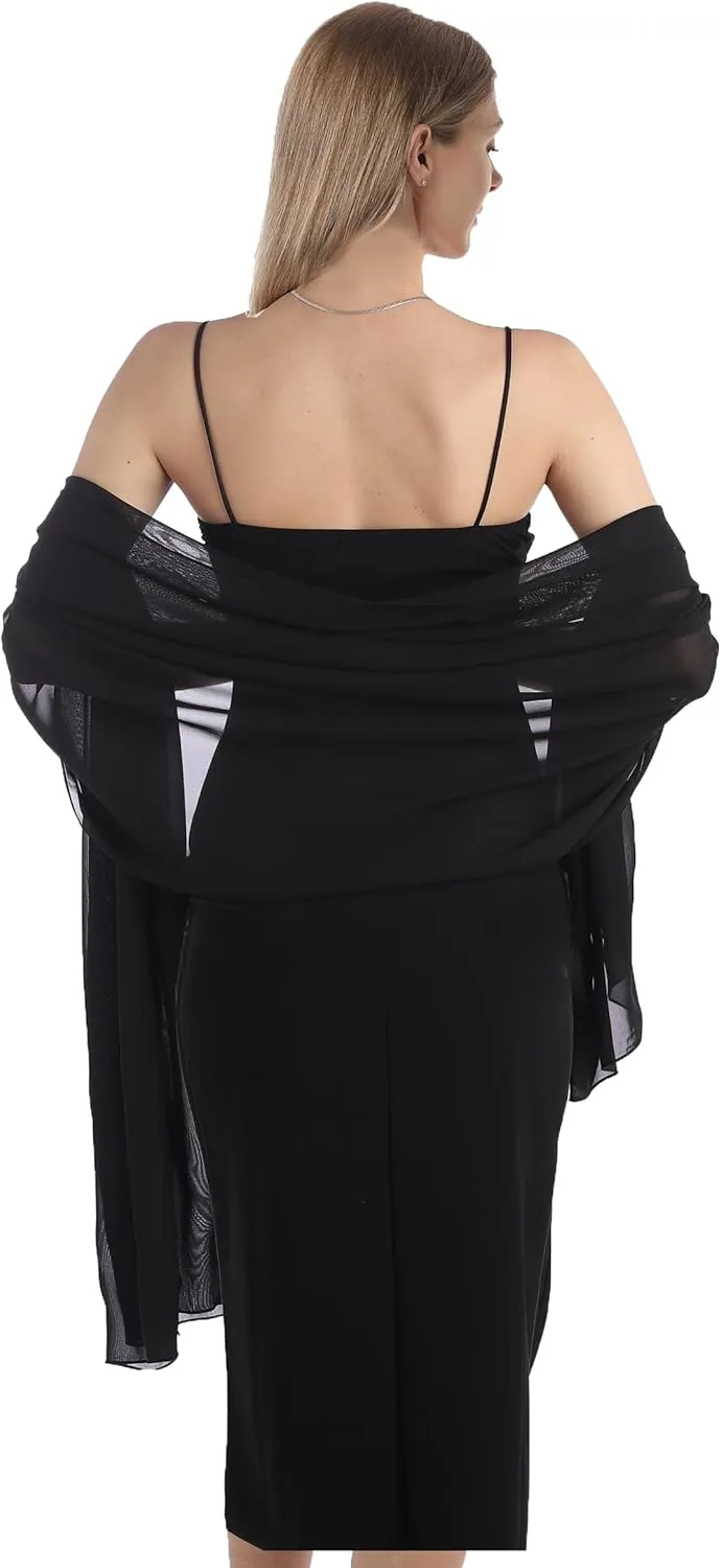 Chiffon Shawls and Wraps for Evening Dresses Women Elegant Soft Scarf Bridal Scarve Wedding Stole