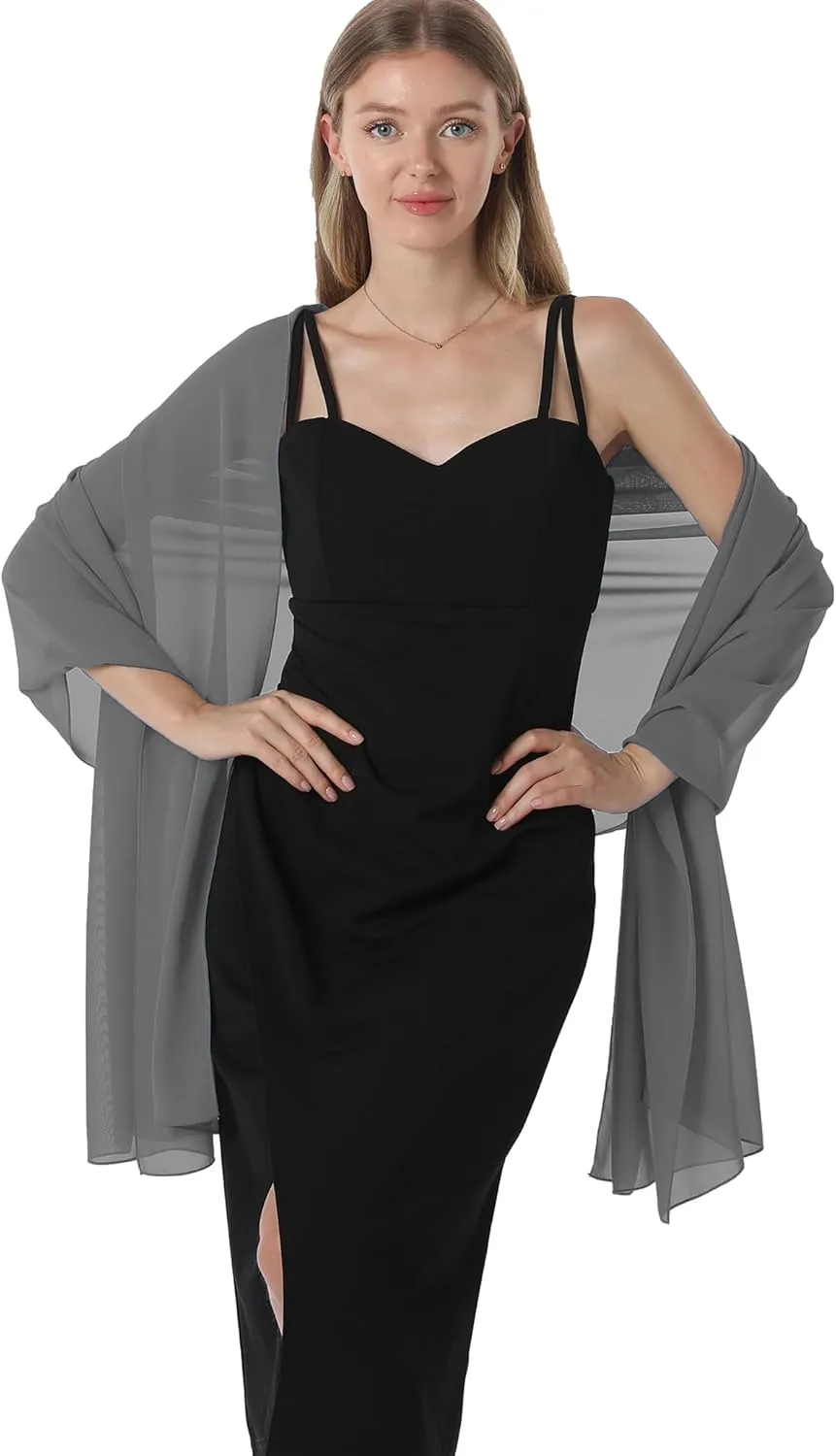 Chiffon Shawls and Wraps for Evening Dresses Women Elegant Soft Scarf Bridal Scarve Wedding Stole
