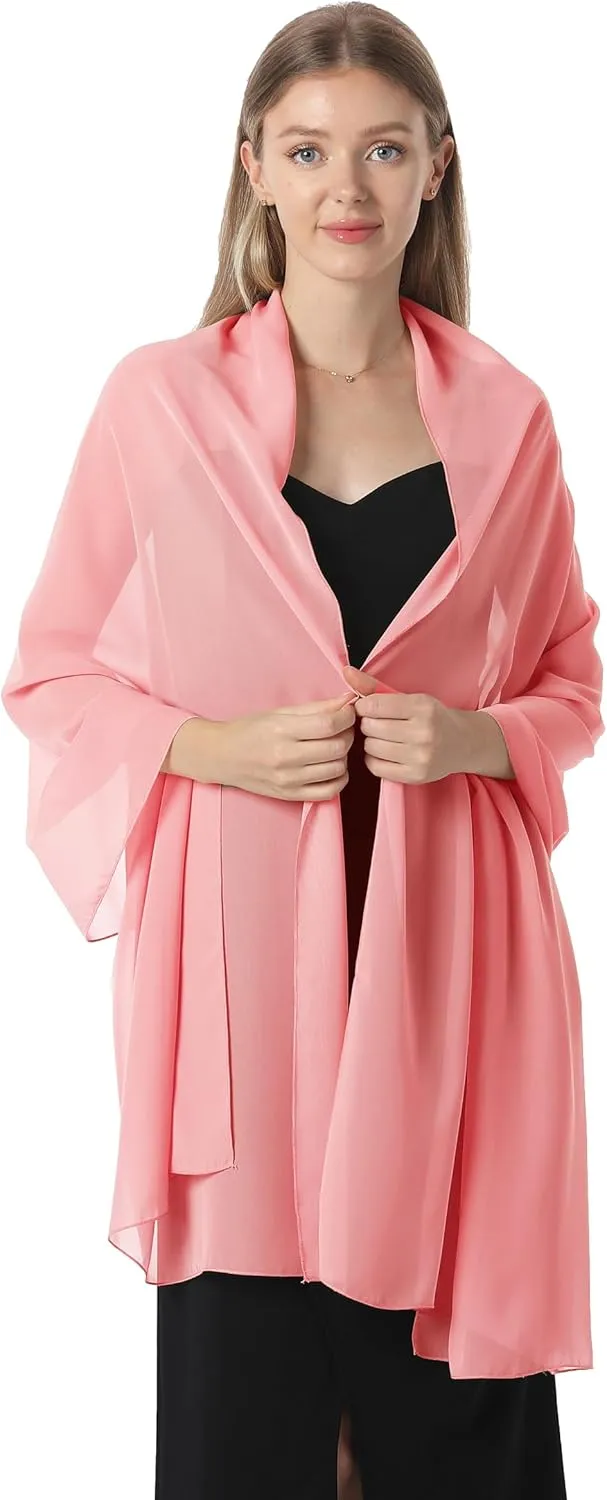Chiffon Shawls and Wraps for Evening Dresses Women Elegant Soft Scarf Bridal Scarve Wedding Stole