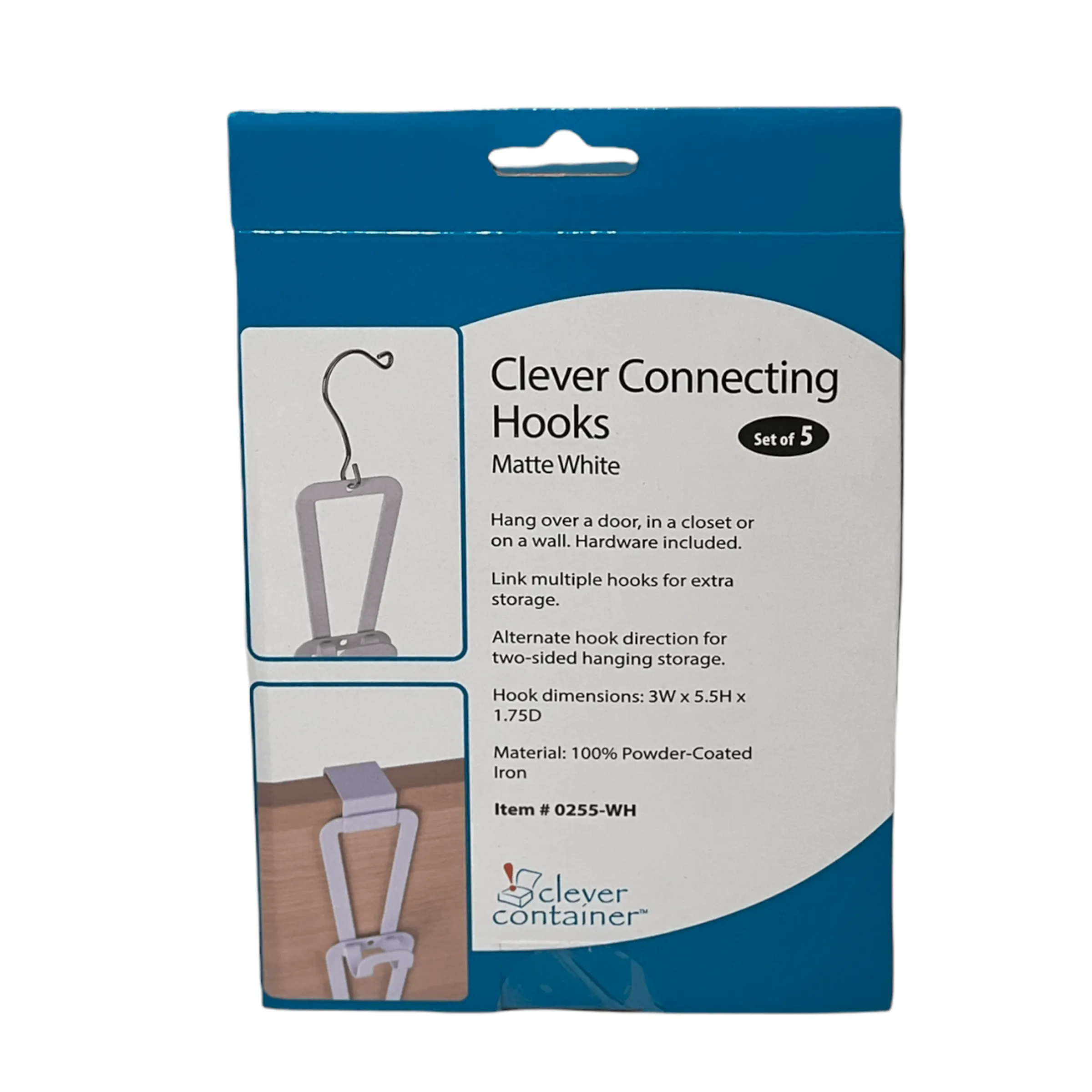 Clever Connecting Hooks - White - Set of 5