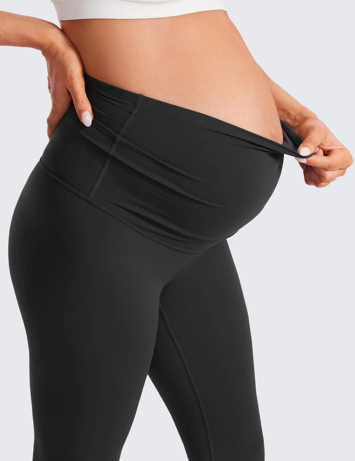 CRZ YOGA Butterluxe Extra Long Maternity Leggings for Tall Women 30'' Workout Yoga Lounge Pants Over The Belly Pregnancy Soft