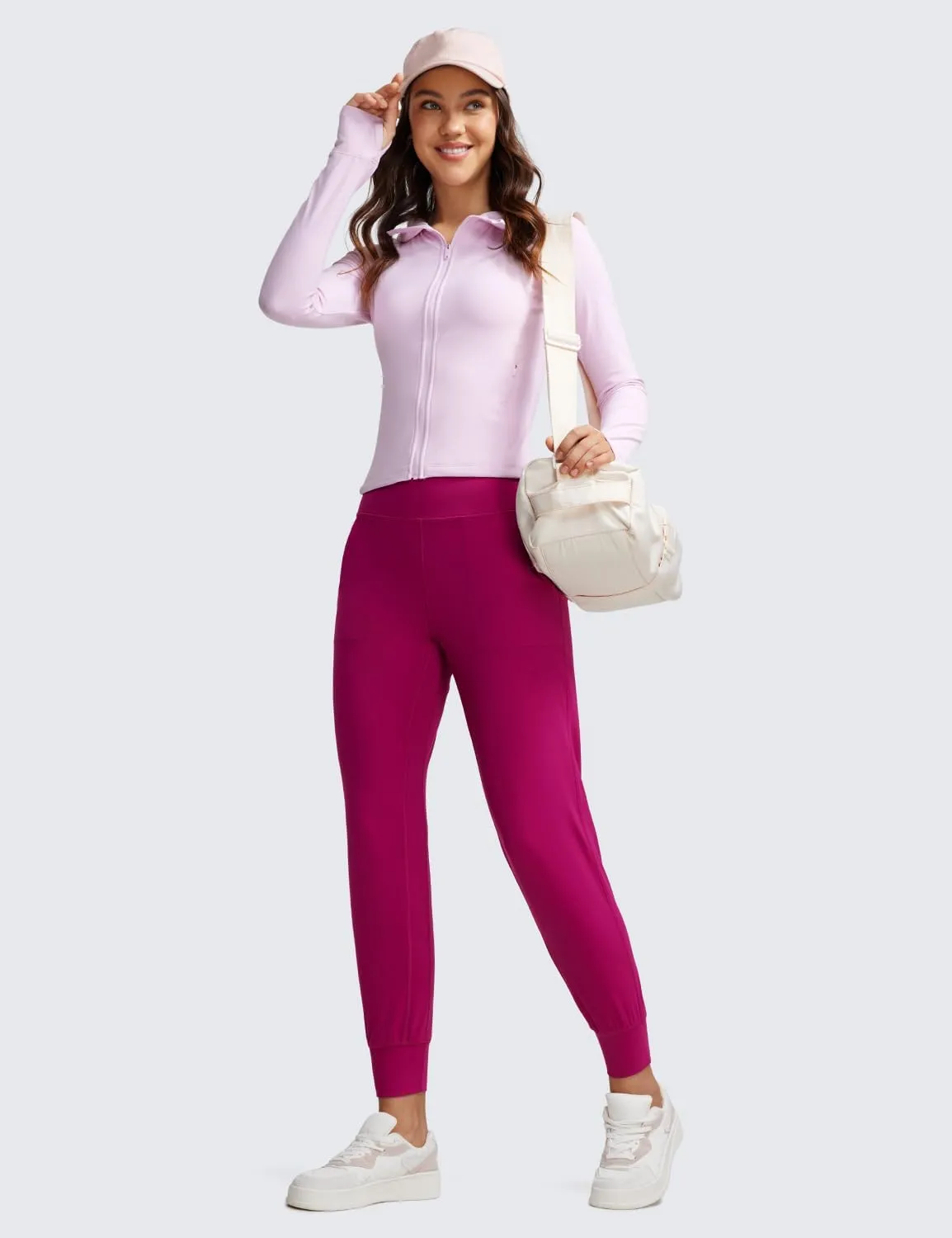 CRZ YOGA Butterluxe High Waisted Joggers for Women 27" - Buttery Soft Yoga Lounge Workout Leggings Pants with Pockets