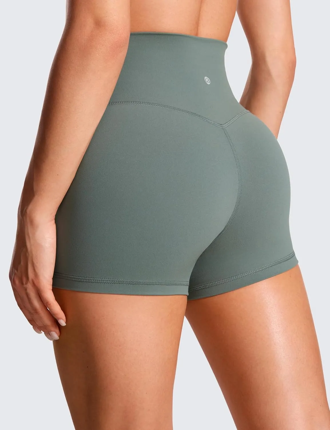 CRZ YOGA Womens Butterluxe Crossover Biker Shorts 3 Inches - Criss Cross High Waisted Workout Yoga Buttery Soft