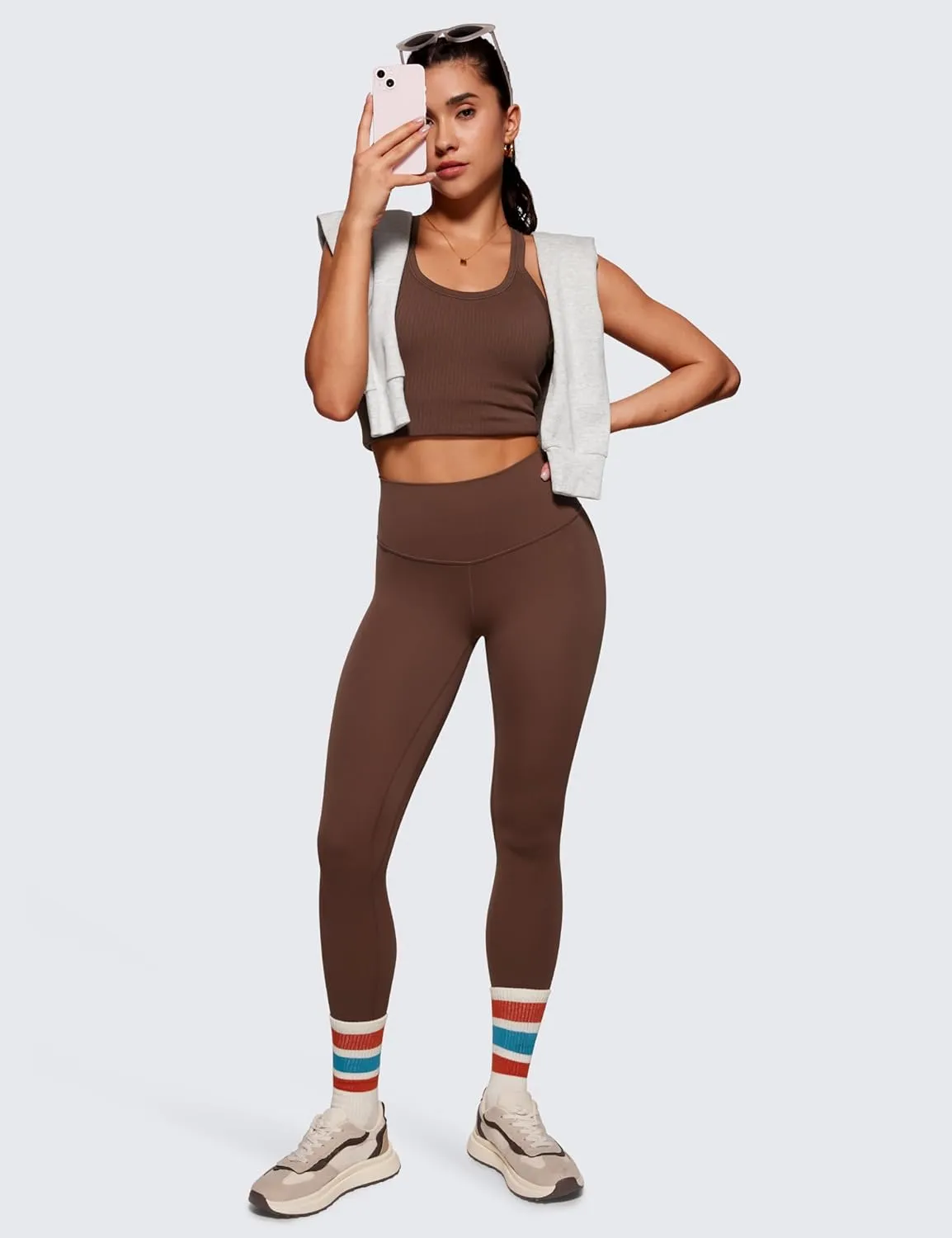 CRZ YOGA Womens Butterluxe High Waisted Yoga Leggings 28" - Double Seamed Buttery Soft Comfy Athletic Gym Workout Pants