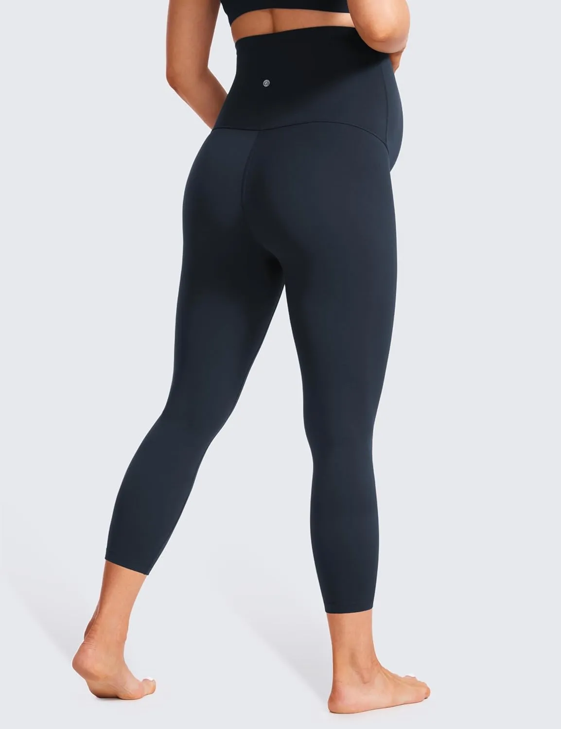 CRZ YOGA Womens Butterluxe Maternity Capris Leggings 23" - Workout Active Yoga Crop Pants Over The Belly Pregnancy Soft