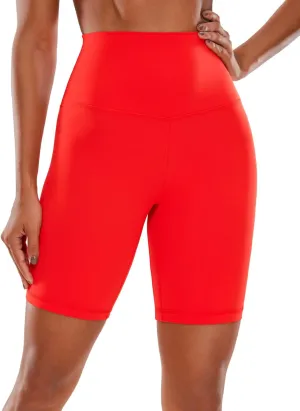 CRZ YOGA Women's Butterluxe Super High Waisted Biker Shorts 8 Inches - Over Belly Lounge Workout Yoga