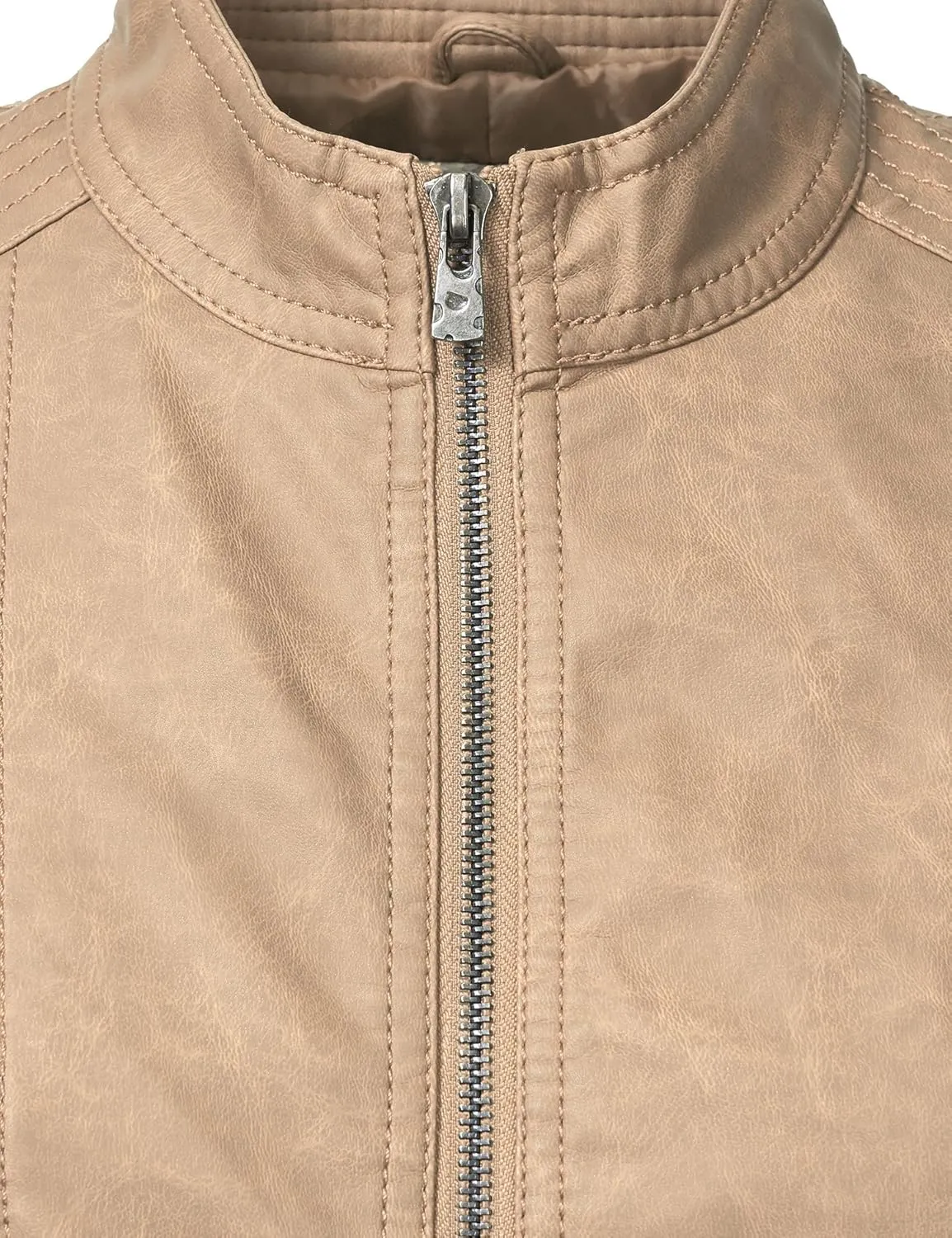 CTC Womens Dressy Vegan Leather Biker Jacket
