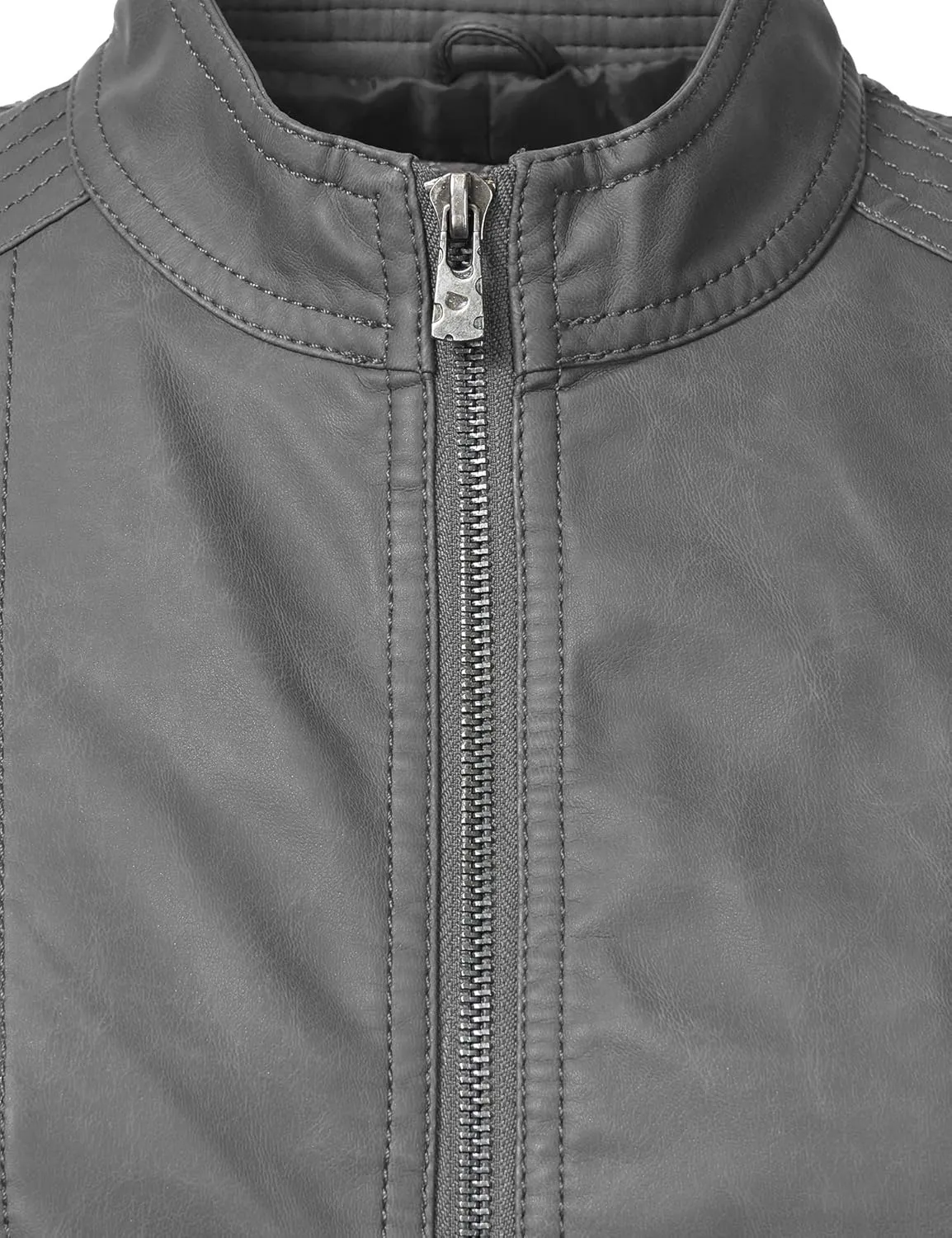 CTC Womens Dressy Vegan Leather Biker Jacket