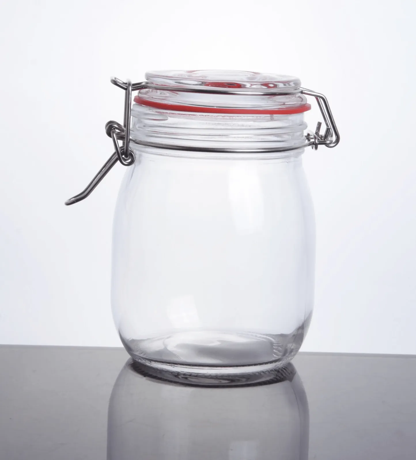 CW-10800F Enhanced 28 Oz. Glass Storage Jar with Lock Seal - EA