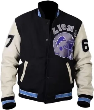 Detroit Beverly Hills Cop Varsity Jacket Men's - Lions Baseball Wool Varsity Jacket For Men