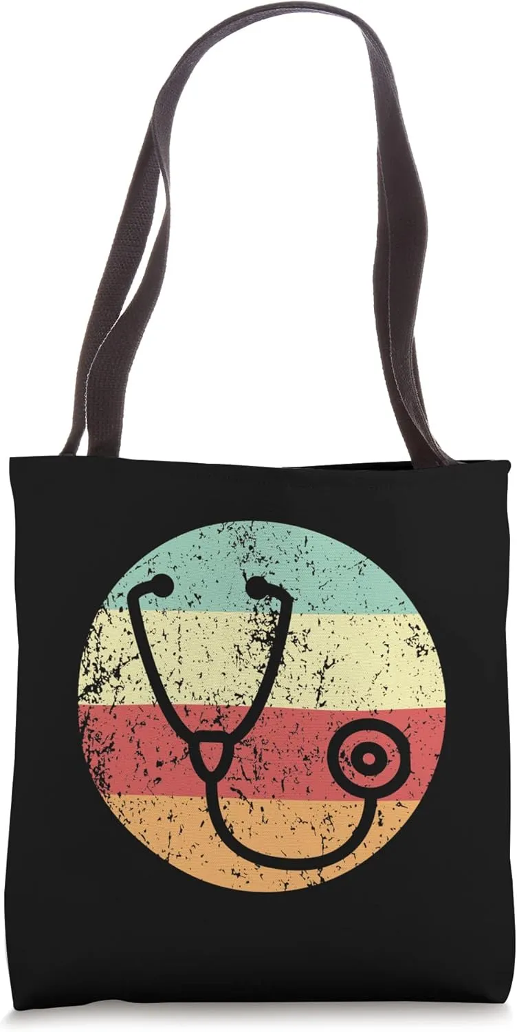 Doctor Nurse Vintage Stethoscope Cool Retro 1970's Style Tote Bag